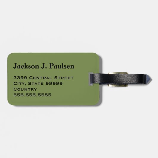 Monogram Green Brown Black Camouflage Camouflage Gepäckanhänger (Rückseite horizontal)