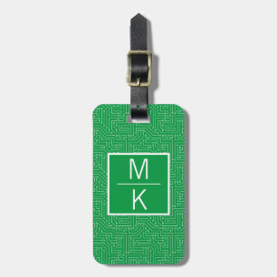 Monogram Green Circuit Square Splitter Gepäckanhänger