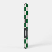 Monogram Green Creme Checkered Pattern iPhone Hülle (Rechte Seite)