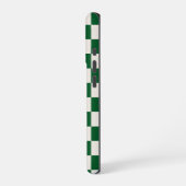 Monogram Green Creme Checkered Pattern iPhone Hülle (Linke Seite)