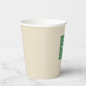 Monogram, Green Denim Print, 8oz Paper Cups Pappbecher (Rechts)