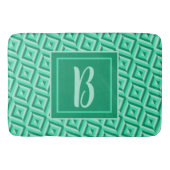 Monogram Green Dreistone Diamond Muster Badematte (Vorderseite)