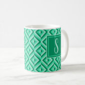 Monogram Green Dreistone Diamond Muster Kaffeetasse (VorderseiteRechts)