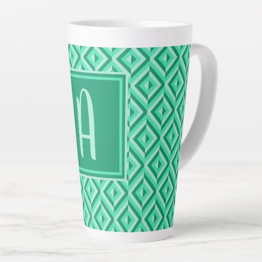 Monogram Green Dreistone Diamond Muster Milchtasse (Rechte Ecke)
