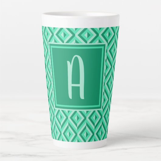 Monogram Green Dreistone Diamond Muster Milchtasse (Vorderseite)