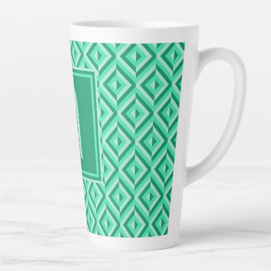 Monogram Green Dreistone Diamond Muster Milchtasse (Rechts)