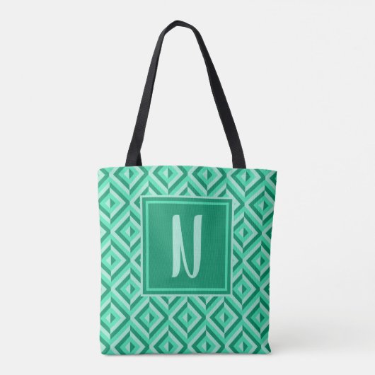 Monogram Green Dreistone Diamond Muster Tasche (Rückseite)