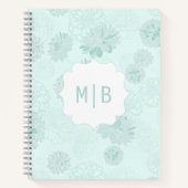Monogram Green Elegant Spiral Notebook Notizblock (Vorderseite)
