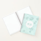 Monogram Green Elegant Spiral Notebook Notizblock (Innenseite)