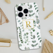Monogram Green Eucalyptus Pattern iPhone Hülle