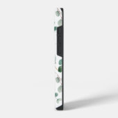 Monogram Green Eucalyptus Pattern iPhone Hülle (Linke Seite)