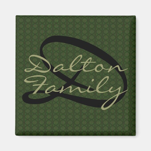 Monogram Green (Family Square Magnet) Magnet (Vorne)