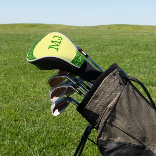 Monogram Green Glitzer Golf Headcover (In SItu)