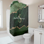 Monogram Green Gold Agate Geode Duschvorhang (Beispiel)
