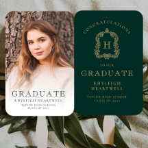 Monogram Green Gold Foto Abschluss