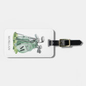 Monogram Green Golf Bag Gepäckanhänger (Vorderseite horizontal)