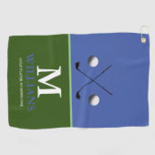 Monogram Green Golfer Golfhandtuch (Horizontal)