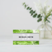 Monogram Green Grunge Background #4 Visitenkarte (Stehend Vorderseite)
