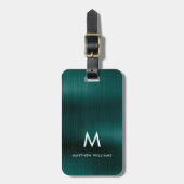 Monogram Green Imitats Metal Steel gestylt kundens Gepäckanhänger (Vorderseite vertikal)