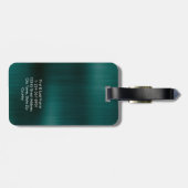 Monogram Green Imitats Metal Steel gestylt kundens Gepäckanhänger (Rückseite horizontal)
