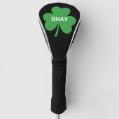 Monogram Green Irish Shamrock Golf Headcover (Vorderseite)