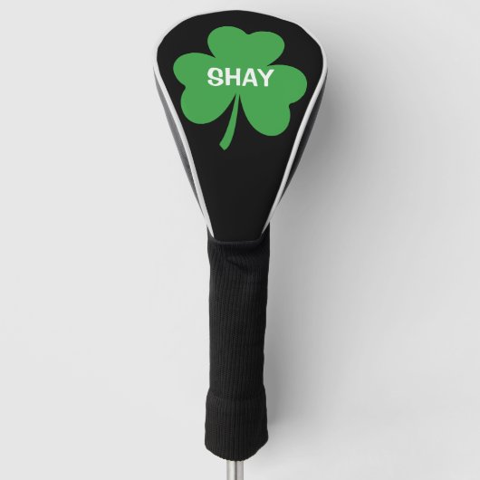 Monogram Green Irish Shamrock Golf Headcover (Vorderseite)