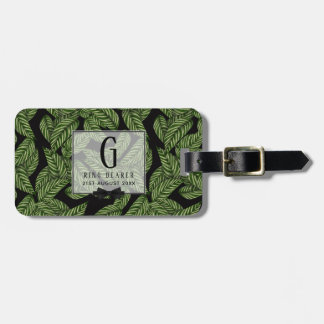 Monogram Green Leaf Tropical RING BEARER Gepäckanhänger