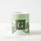 Monogram Green Monstera Leaf Kaffeetasse (Mittel)