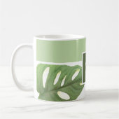 Monogram Green Monstera Leaf Kaffeetasse (Links)