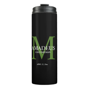 Monogram Green Named thermal tumbler Thermosbecher