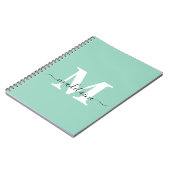 Monogram Green Notebook Custom Initial & Name Notizblock (Linke Seite)
