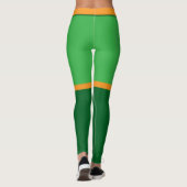 MONOGRAM GREEN ORANGE Farbe Combo mit Name Leggings (Rückseite)