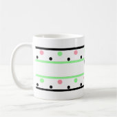 Monogram Green Pink Polka Dots Kaffeetasse (Links)