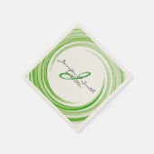 Monogram Green Swirl Abstrakt Art #3 Serviette (Ecke)