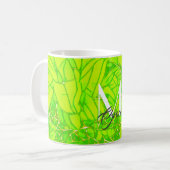 Monogram Green und Imitats Gold Blume Kaffeetasse (Vorderseite Links)