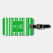 Monogram Green Uneven Striping GL Square Splitter Gepäckanhänger (Vorderseite horizontal)
