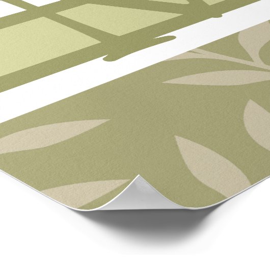 Monogram Green Wall Art Leinwand Poster (Ecke)