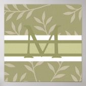 Monogram Green Wall Art Leinwand Poster (Vorne)