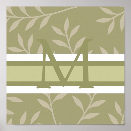 Monogram Green Wall Art Leinwand Poster (Vorne)