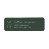 Monogram Green Wedding Return Address Label (Vorne)