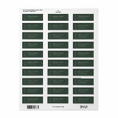 Monogram Green Wedding Return Address Label (Vorne)