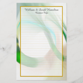 Monogram Green Wedding Rings Fine Lined Stationery Briefpapier