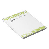 Monogram Green White Ikat Zickzack Zig Zag Muster Notizblock (angewinkelt)