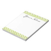 Monogram Green White Ikat Zickzack Zig Zag Muster Notizblock (Rotiert)