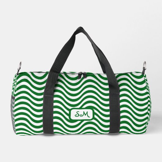 Monogram Green & White Stripes Psychedelic SM Duffle Bag (Rückseite)
