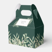 Monogram Greenerage Foliage Emerald Green Wedding Geschenkschachtel (Rückseite)