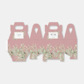 Monogram Greenerity Foliage Dusty Rose Weddin Geschenkschachtel (Ungefaltet)