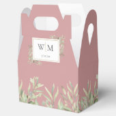 Monogram Greenerity Foliage Dusty Rose Weddin Geschenkschachtel (Geöffnet)