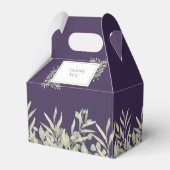 Monogram Greenerity Foliage Lila Wedding Geschenkschachtel (Rückseite)