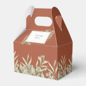Monogram Greenerity Foliage Terracotta Wedding Geschenkschachtel (Rückseite)